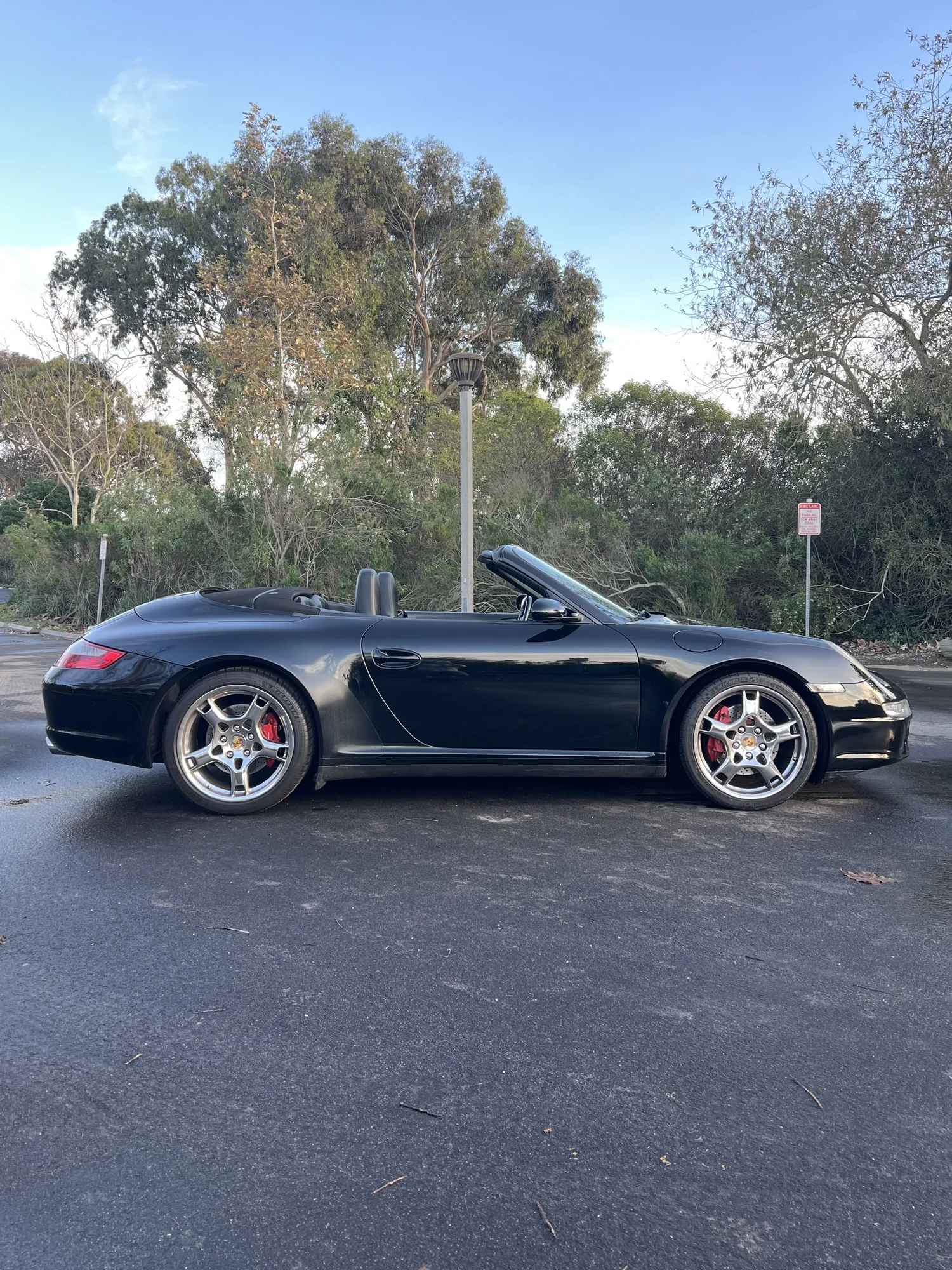 Side profile, top down